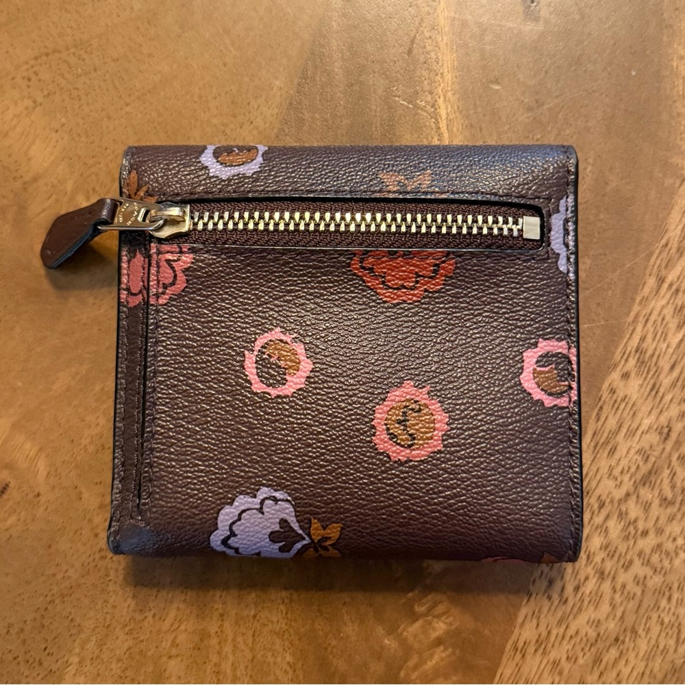 Coach Small Trifold Wallet with Pop Floral Print - Picture 2 of 6